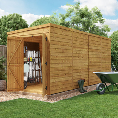 Billyoh Switch Overlap Pent Wooden Shed - 16X6 Windowless