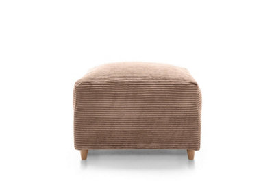 Abakus Direct Jumbo Brown Cord Footstool With Thick Luxury Deep Filled Cushioning from B&Q