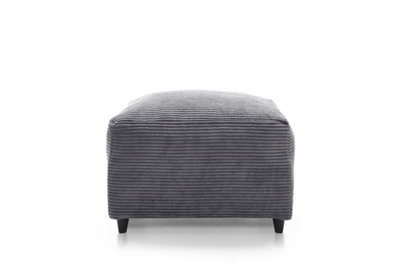 Abakus Direct Jumbo Grey Cord Footstool With Thick Luxury Deep Filled Cushioning from B&Q