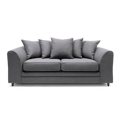 B&Q -  Darcy 3 Seater Sofa In Dark Grey Linen Fabric