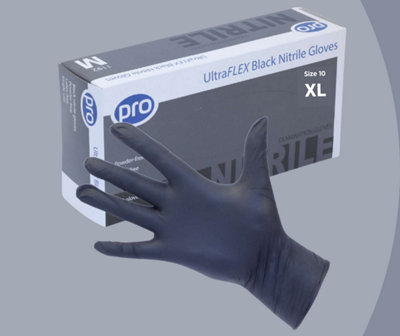 Eco Bag Pro Ultra Flex Black Nitrile Gloves (100) X Large from B&Q