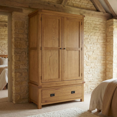 The Furniture Market Rustic Oak 2 Door Double Wardrobe With 1 Drawer from B&Q