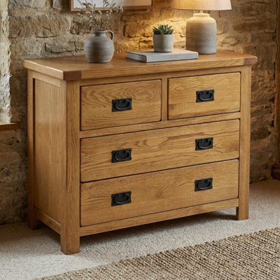 The Furniture Market Rustic Oak 2 Over 2 Drawer Chest Of Drawers from B&Q