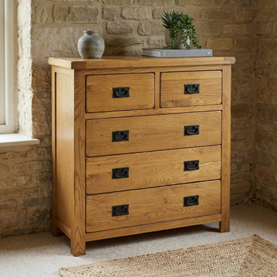 The Furniture Market Rustic Oak 2 Over 3 Drawer Chest Of Drawers from B&Q