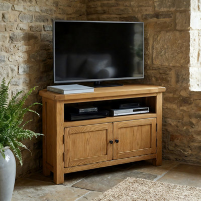 The Furniture Market Rustic Oak Corner Tv Unit Up To 50 Tv Size from B&Q
