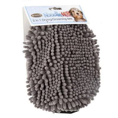Scruffs Noodle Dry/groom Mitt Grey from B&Q