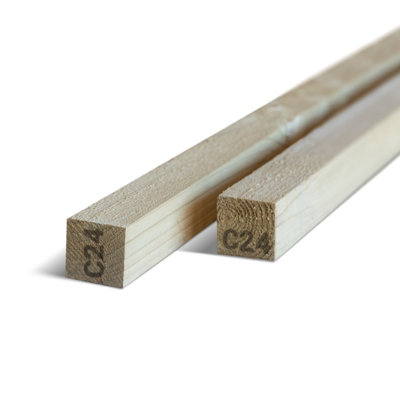 Trade Store 47X50mm C24 (2X2 Inch) 16 X 1.2M Lengths Total 19.2M Regularised Treated Uc2 Timber 100% Pefc Certified from B&Q