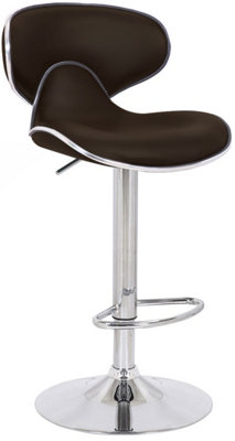 Lamboro Carcaso Faux Leather Bar Stool, Adjustable Swivel, Chrome Base - Image 3