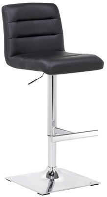 Lamboro Luscious Single Kitchen Bar StoolChrome FootrestHeight Adjustable Swivel Gas LiftBreakfast Bar & Home BarstoolBlack from B&Q