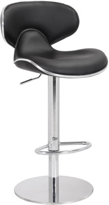 Lamboro Carcaso Deluxe Single Kitchen Bar StoolChrome FootrestHeight Adjustable Swivel Gas LiftBreakfast Bar & Home BarstoolBlack from B&Q