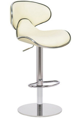 Lamboro Carcaso Deluxe Single Kitchen Bar StoolChrome FootrestHeight Adjustable Swivel Gas LiftBreakfast Bar & Home BarstoolCream from B&Q