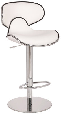 Lamboro Carcaso Deluxe Single Kitchen Bar StoolChrome FootrestHeight Adjustable Swivel Gas LiftBreakfast Bar & Home BarstoolWhite from B&Q