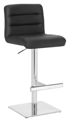 Lamboro Luscious Single Deluxe Kitchen Bar StoolChrome FootrestHeight Adjustable Swivel Gas LiftBreakfast Bar & Home BarstoolBlack from B&Q
