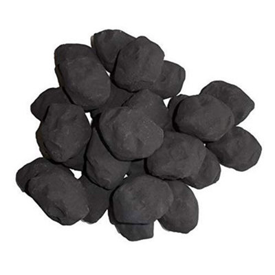 The Stove Wizard 20 Gas Fire Replacement Casted Coals Oval Shaped 55-60mm Size from B&Q