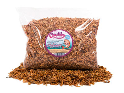 Chubby Mealworms 500G Dried Chubby River Shrimp Fish Food from B&Q