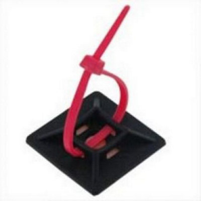 Generic 20/20mm Self Adhesive Base For Cable TiesMax 3.6mm Slot (100) Black