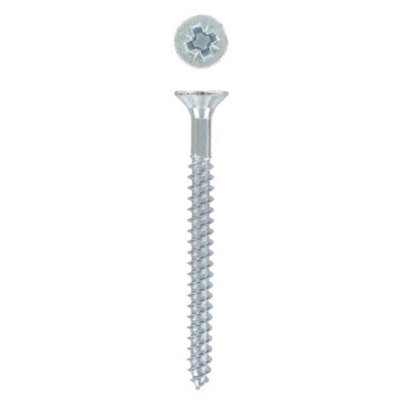 10 X 2 1/2"pozi Countersunk Twinthread Woodscrew Bzp (100) from B&Q
