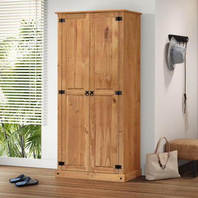 Mercers Furniture Corona Budget 2 Door 1 Shelf Double Wardrobe Solid Wood Pine Wooden With Mexican Styling from B&Q