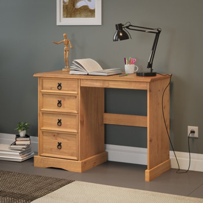 Mercers Furniture Corona Dressing Table Desk Solid Wood Pine Wooden - Antique Wax - Image 4
