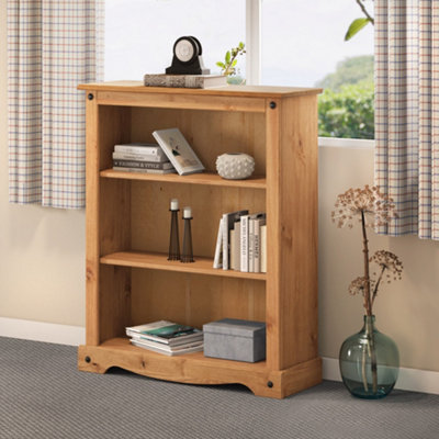 B&Q -  Corona Small Bookcase Solid Wood Mexican Pine