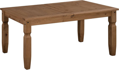 Mercers Furniture Corona 6'0" Dining Table Solid Pine With Mexican Styling Grain/Black