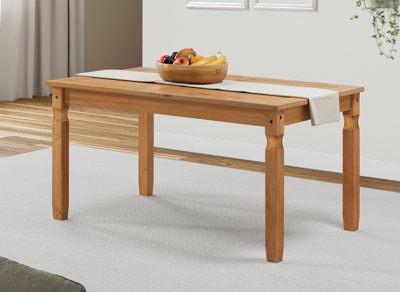 Mercers Furniture Corona 5'0" Dining Table Solid Pine With Mexican Styling Grain/Black