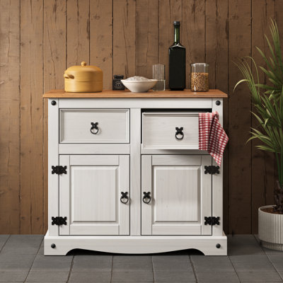 Mercers Furniture Corona 2 Door 2 Drawer Sideboard Solid Pine With Mexican Styling White