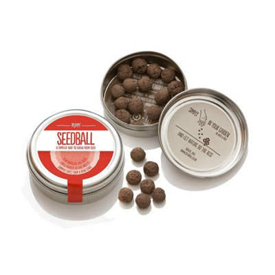 Seedball Red Poppy Balls/100 Seeds Size 20