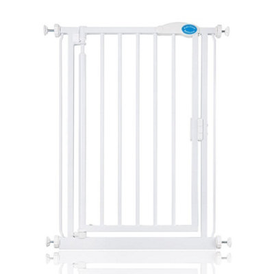 B&Q White Safetots Pressure Fit Self Closing Stair Gate, Extra Narrow, - 66.5Cm, Auto Closing Baby Gate, Safety Barrier 61Cm