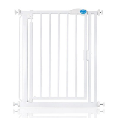 B&Q White Safetots Pressure Fit Self Closing Stair Gate, Narrow, - 75Cm, Auto Closing Baby Gate, Safety Barrier 68.5Cm