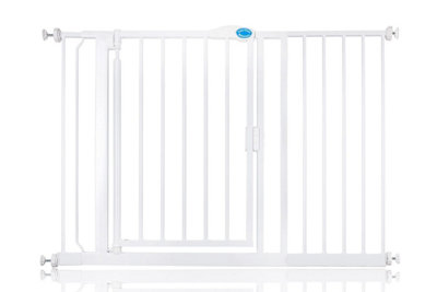 Safetots Pressure Fit Self Closing Stair Gate118.2Cm125.2CmWhiteAuto Closing Baby GateSafety Barrier from B&Q