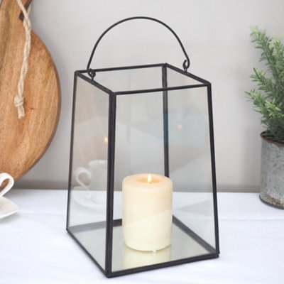 Black Metal Candle LanternBlack Hurricane Lantern from B&Q