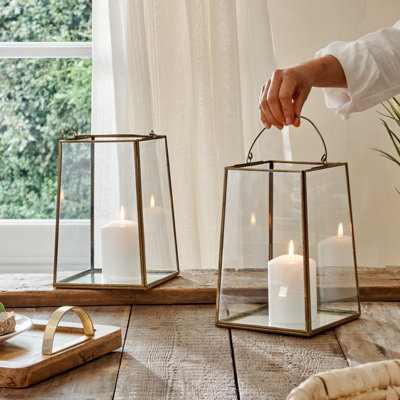 Brass Metal LanternMetal VotiveBrass Candle Lantern from B&Q