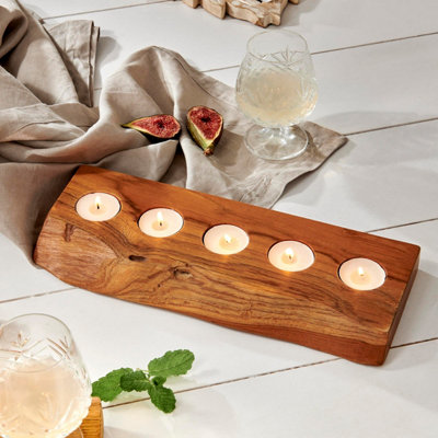 Rustic Wooden Tealight HolderRustic Candle HolderTealight Holder Centrepiece from B&Q