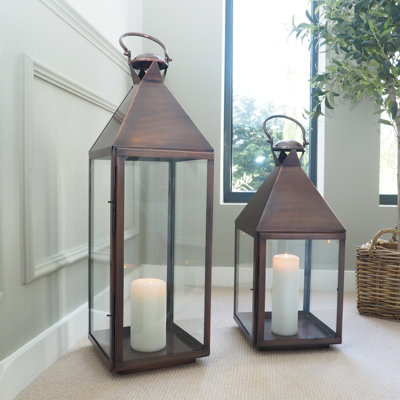 Antique Copper Candle Lantern TallDecorative Lantern LargeChristmas Lanterns from B&Q