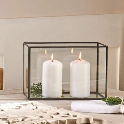 Black Metal Candle Holder Rectangular from B&Q