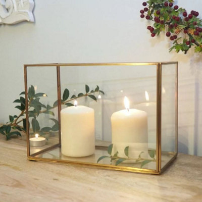 Brass Metal Candle Lantern Votive from B&Q