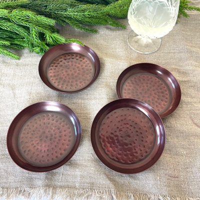 Aged Copper Drinks Coasters Set 4 from B&Q