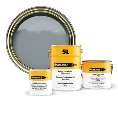Epoxy Floor Paint Anti-Slip by floorsaver | Mid Grey | 5 litres - Image 3