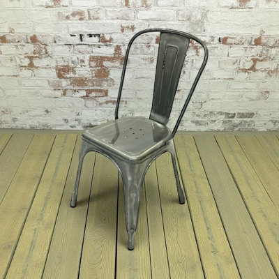 Silver Metal Tolix Stacking Chairs Be Furniture from B&Q