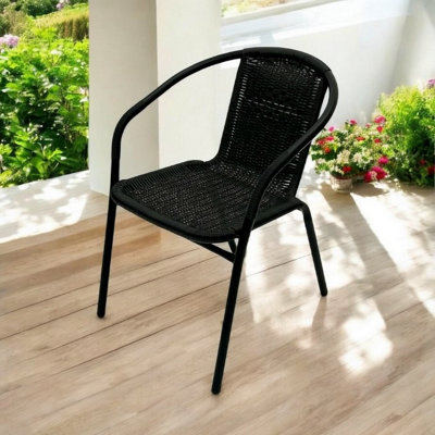 Black Framed Rattan Stacking ChairsRattan Garden ChairRattan Patio Chairs Be Furniture from B&Q