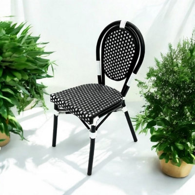 Black Paris Bistro Stacking Chairs Cafe & Garden Chair Be Furniture from B&Q