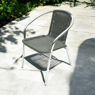 Grey Rattan Stacking Bistro ChairsGrey Rattan ChairGrey Rattan Garden ChairsPatio Chairs Be Furniture from B&Q