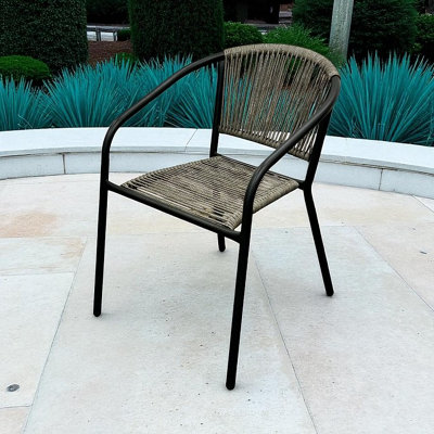 Grey Rattan Rope ChairsRattan Garden ChairsDeluxe Stacking Garden Chairs Be Furniture from B&Q