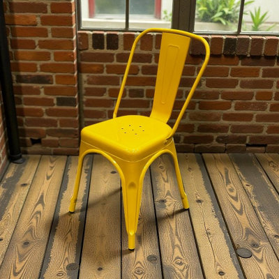 Yellow Metal Tolix Stacking Chairs Be Furniture from B&Q