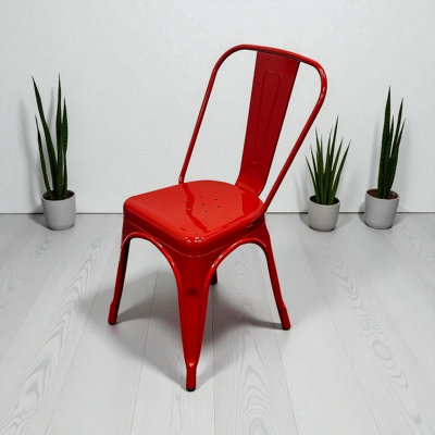 Red Metal Tolix Stacking Chairs Be Furniture from B&Q