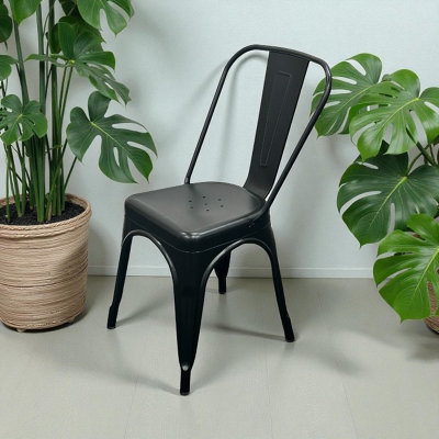 Matt Black Tolix Stacking Chairs Be Furniture from B&Q