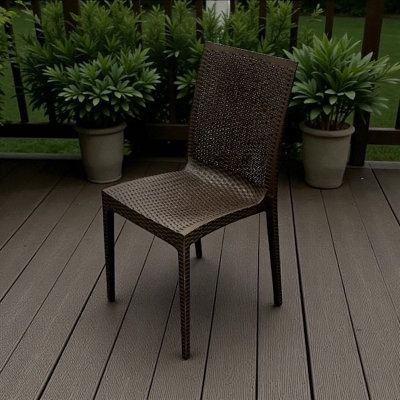 Brown Rattan Stacking Chairs Be Furniture from B&Q