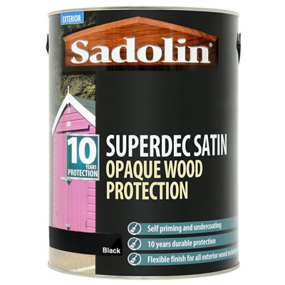 Sadolin Black Superdec Satin 5L Large