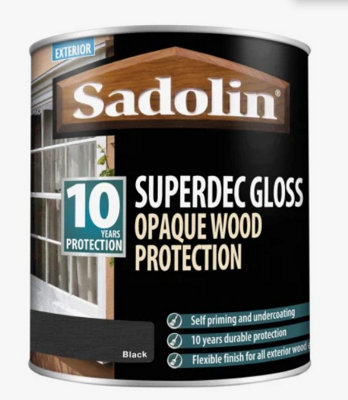 Sadolin Black Superdec Gloss 5L Large